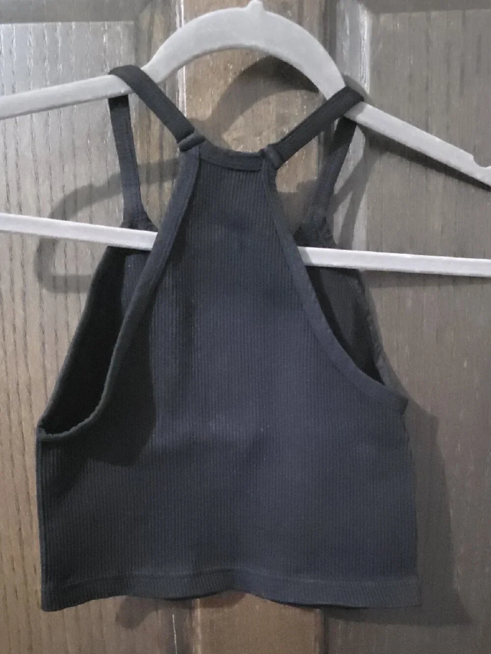 Free People Movement Black Ribbed Tank Crop with Racerback